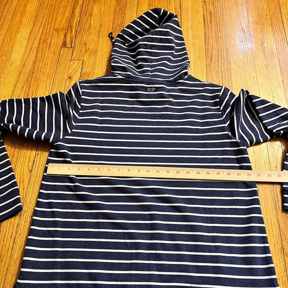 Vineyard Vines Shep Shirt Womens Medium Blue Stripe Preppy Hooded - Picture 5 of 7